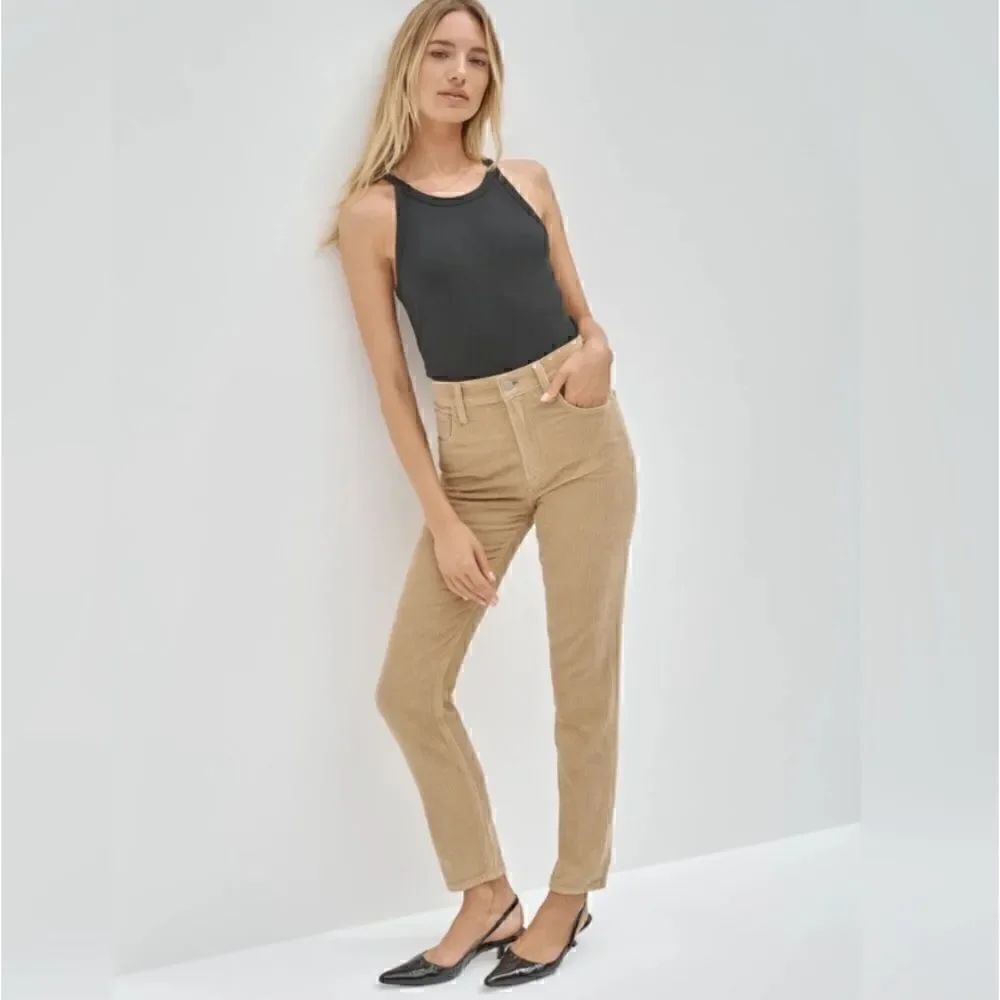NEW ARITZIA Denim Forum Brown Corduroy Slim Pants